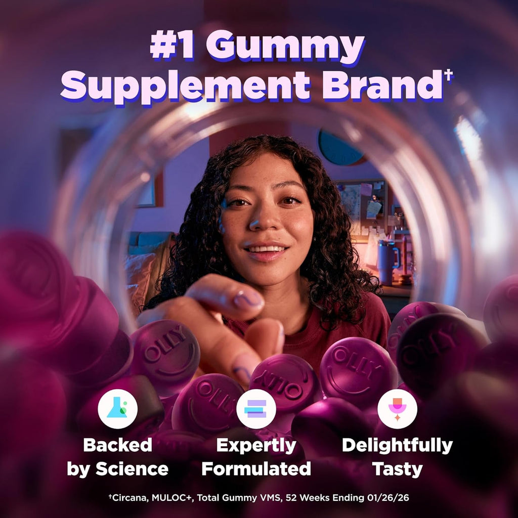 OLLY Muscle Recovery Sleep Gummies, Sleep and Healthy Muscle Support,* 3Mg Melatonin, Tart Cherry Extract, Vitamin D, Berry Rested Flavor, 20 Day Supply - 40 Count