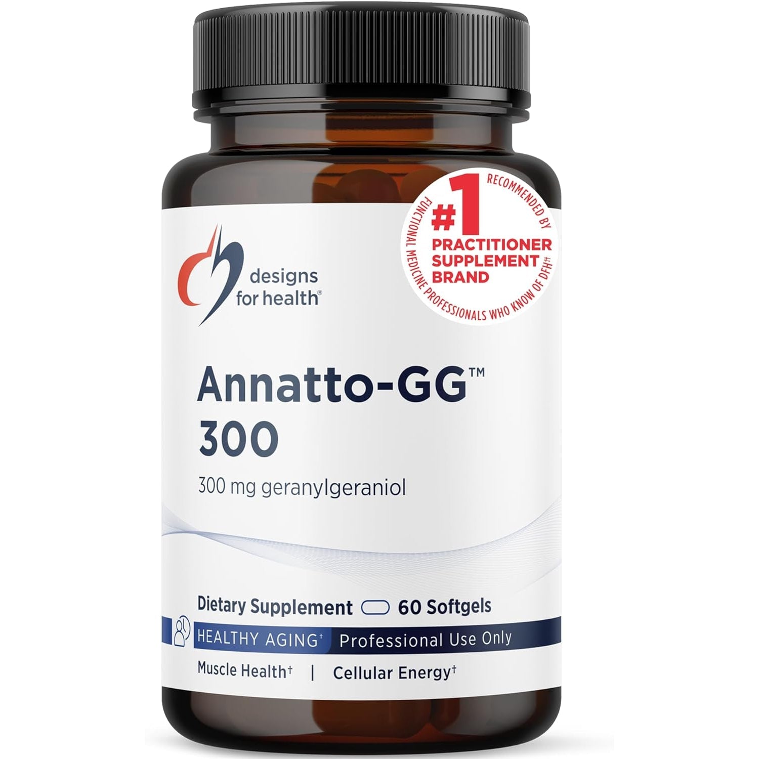 Designs for Health Annatto-Gg 300 - Geranylgeraniol GG Supplement from Annatto Seeds - Supports Healthy Aging, Bone Health, Muscle Health, Cellular Energy & Production of Coenzyme Q10 (60 Softgels)