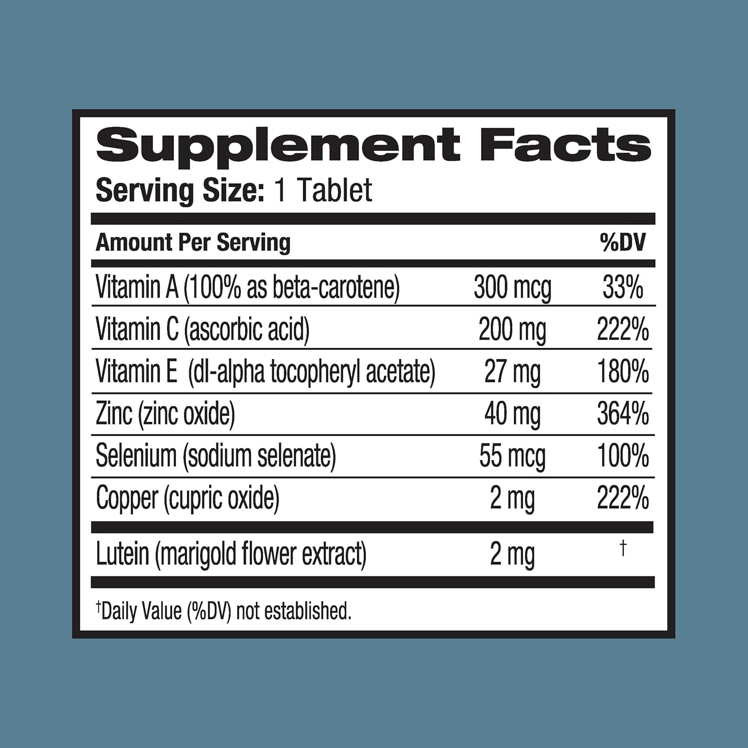 Ocuvite Eye Vitamin & Mineral Supplement, Lutein & Antioxidant Vitamins A, C & E, Zinc for Eye Health & Support, Vitamins for Eyes, 60 Tablets