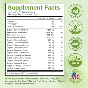 GLP1 Supplement | GLP Gummies Activates GLP-1 & AMPK with Akkermansia Probiotics, Berberine&More,Gut Health, Energy & Metabolism - 1 Pack, 90 Gummies