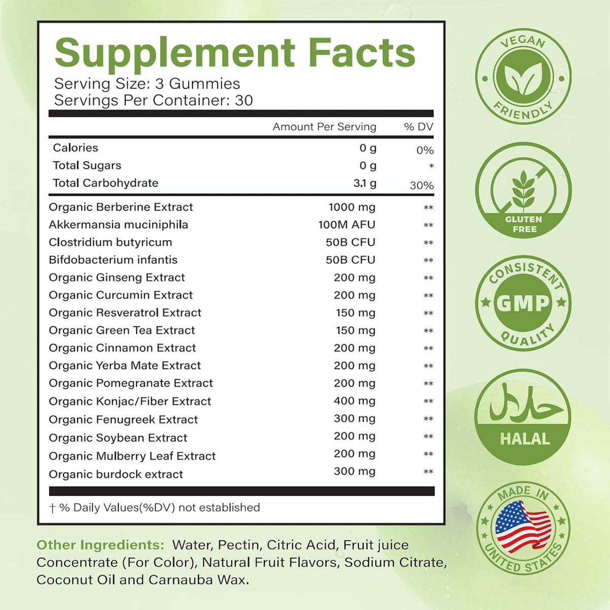 GLP1 Supplement | GLP Gummies Activates GLP-1 & AMPK with Akkermansia Probiotics, Berberine&More,Gut Health, Energy & Metabolism - 1 Pack, 90 Gummies
