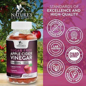 Apple Cider Vinegar Gummies for Weight Loss - Sugar Free - Max Strength ACV Gummy with Vitamin B12 & the Mother - Metabolism & Energy Support - Vegan Apple Cider Vinegar Gummy Supplement - 120 Gummies