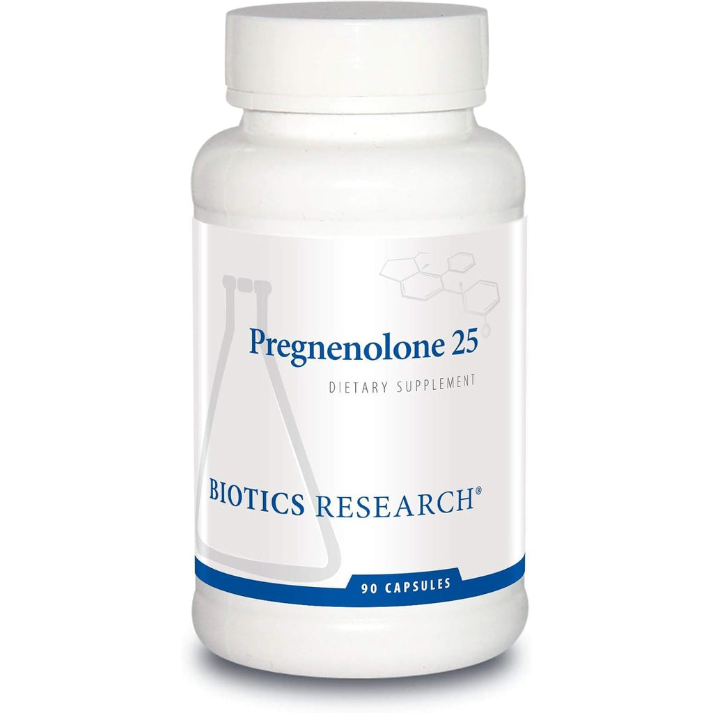 Biotics Research Pregnenolone 25-25 Mg Pregnenolone Support, Memory & Hormone Balance, Hormone Precursor or Parent Hormone. 90 Capsules