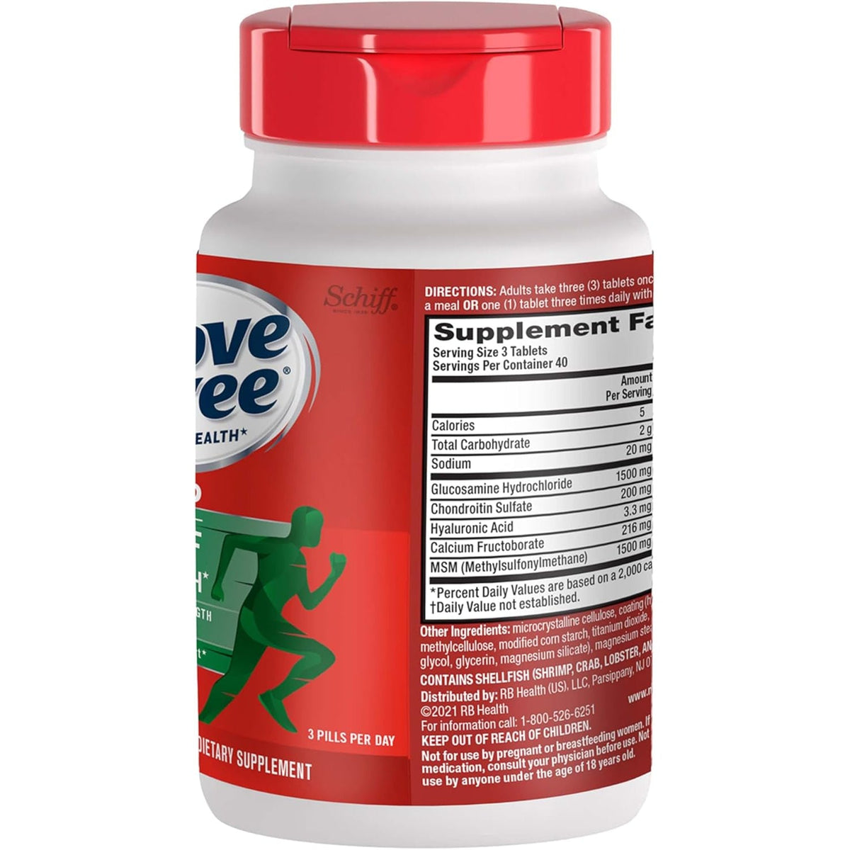 Move Free Advanced Glucosamine Chondroitin MSM Joint Support Supplement, Supports Mobility Comfort Strength Flexibility & Bone - 120 Tablets (40 Servings)*