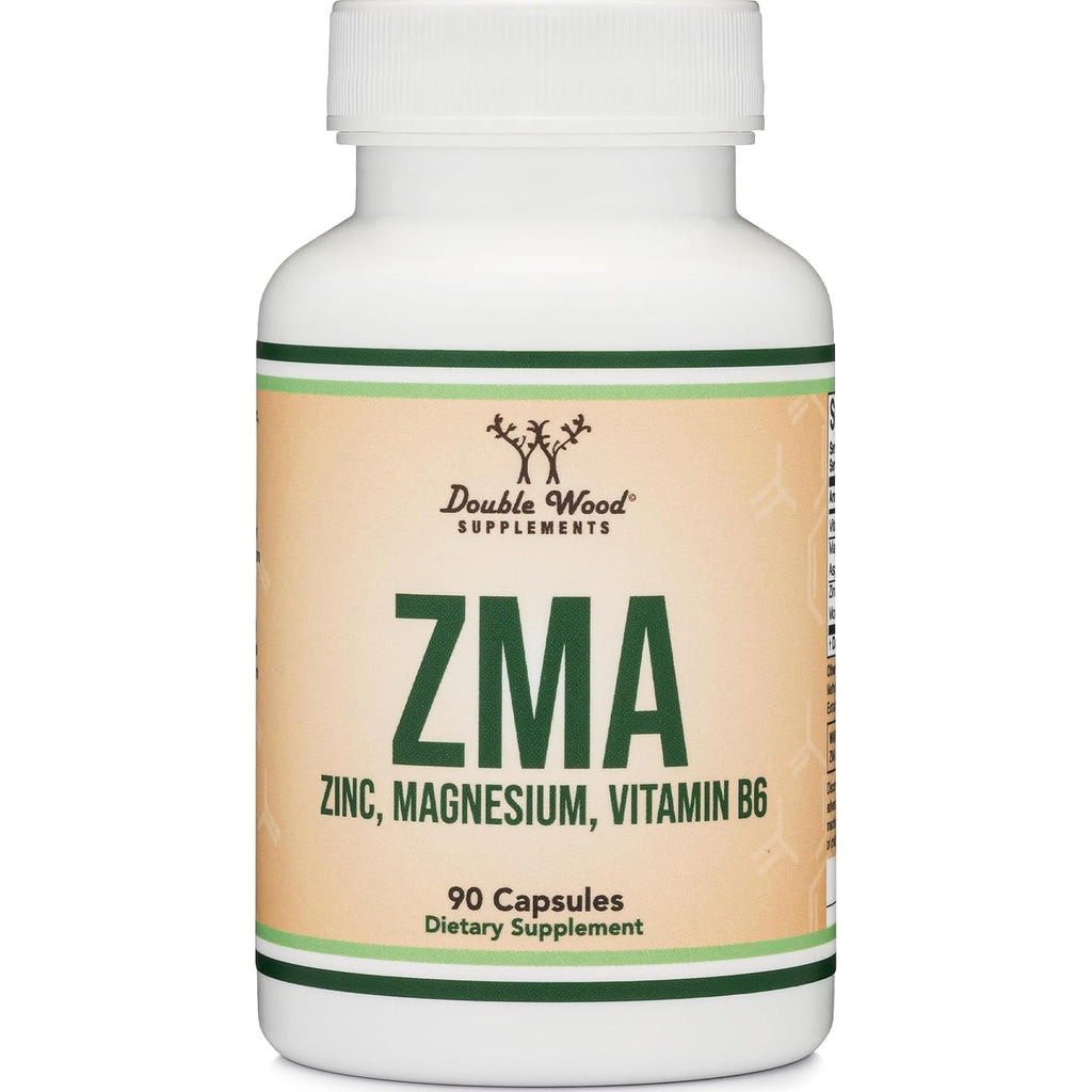 ZMA Supplement for Men and Women (Over 100% Daily Value of Zinc, Magnesium Aspartate, Vitamin B6) 501Mg, 90 Capsules for Restfulness and Active Lifestyle Support by Double Wood Supplements