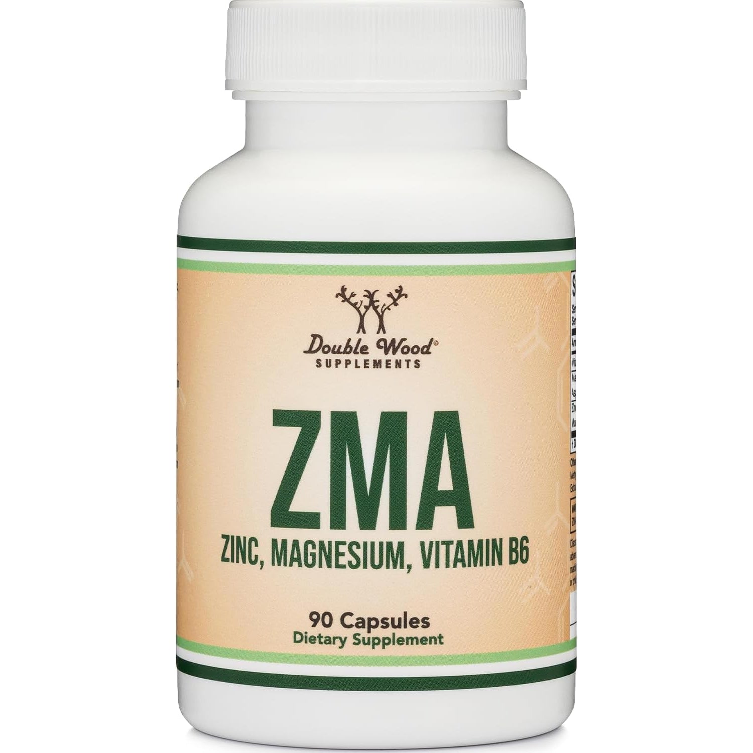 ZMA Supplement for Men and Women (Over 100% Daily Value of Zinc, Magnesium Aspartate, Vitamin B6) 501Mg, 90 Capsules for Restfulness and Active Lifestyle Support by Double Wood Supplements