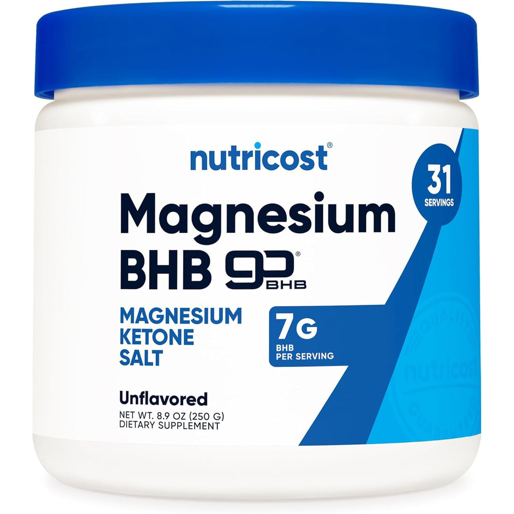 Nutricost Magnesium BHB Salts (250 Grams, Unflavored) - Exogenous Ketone Supplement, 6.5G Beta-Hydroxybutyrate per Serving