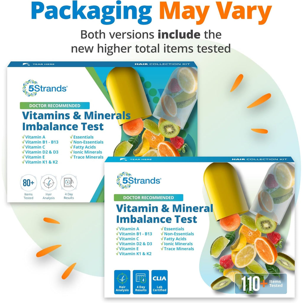 5Strands Nutrition Test, 112 Vitamins, Minerals, Amino Acids Tested, Identify Nutrient Absorption Issues, Holistic at Home Imbalance Testing, Results in 4 Days
