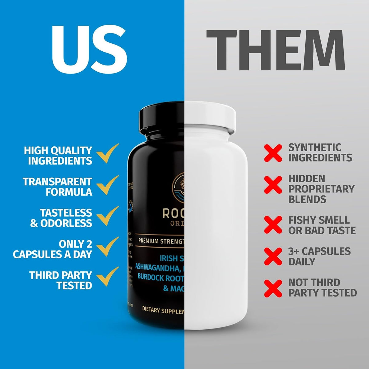 Sea Moss Capsules – Irish Sea Moss Advanced, Magnesium, Ashwaghanda, Black Seed Oil, Burdock Root & Bladderwrack – Immune Support, Gut Health, Energy, & More – 60 Capsules