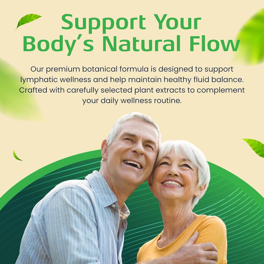 Plant-Based Lymphatic Support Supplement with Red Clover, Horse Chestnut & Burdock Root for Fluid Balance & Daily Wellness - Non-Gmo, Made in USA - 30-Day Supply, 1 Bottle