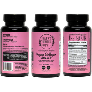 Vegan Collagen Booster - Plant-Based Supplement for Hair, Skin, Nails + Connective Tissue - Hyaluronic Acid, L-Lysine, Gotu Kola - Vegetarian Collagen Builder - Non-Gmo, Vegan, Gluten-Free, 60 Ct