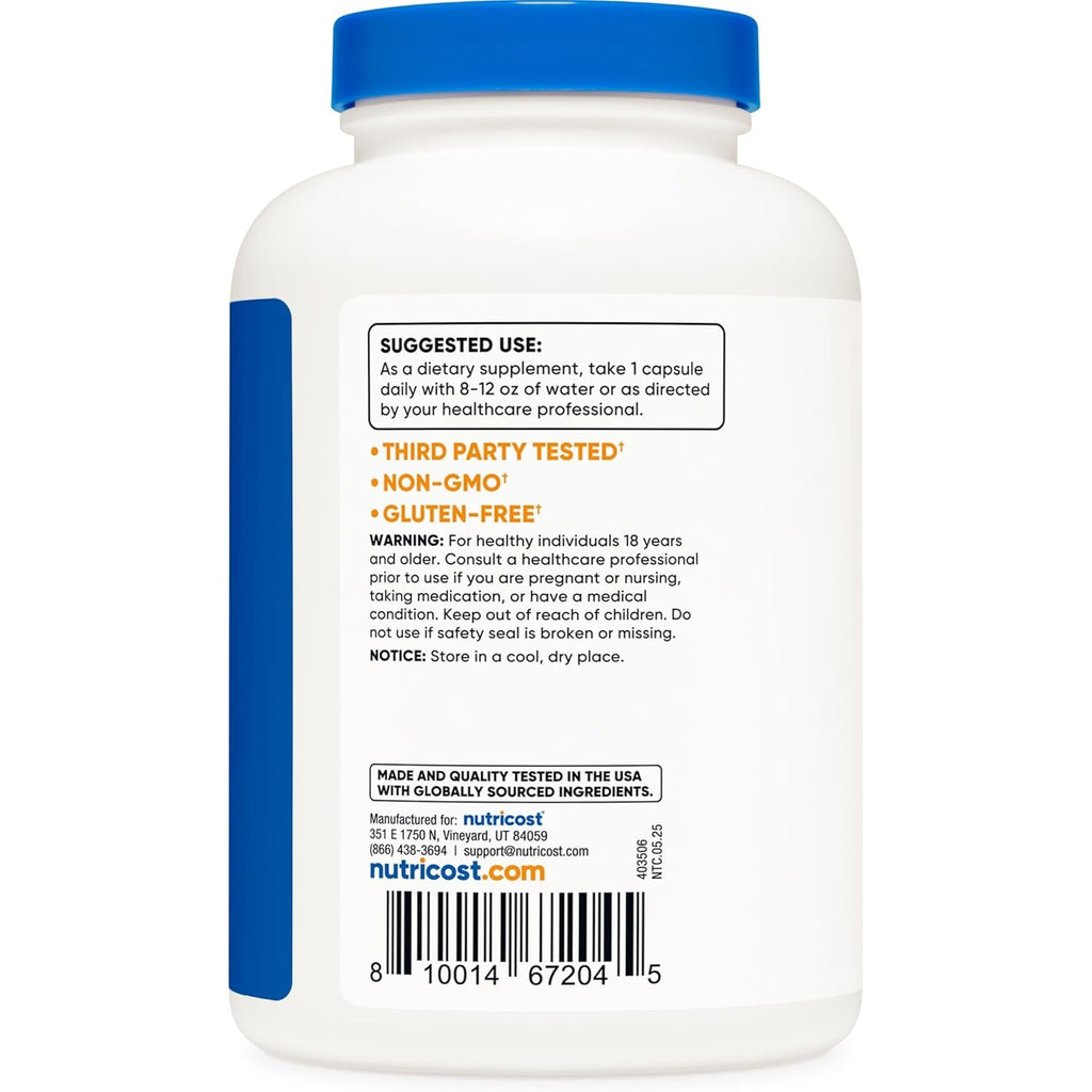 Nutricost Citric Acid 1000Mg (1 Gram), 240 Capsules - Gluten Free, Non-Gmo