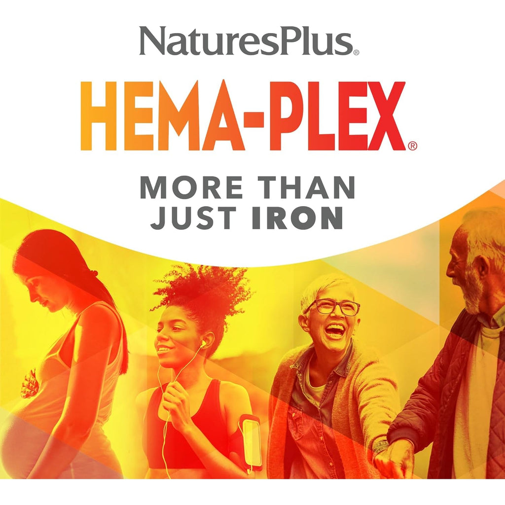 Naturesplus Hema-Plex Iron - 60 Fast-Acting Capsules - 85 Mg Chelated Iron - Total Blood Health - with Vitamin C & Bioflavonoids - Vegan, Gluten Free - 30 Servings