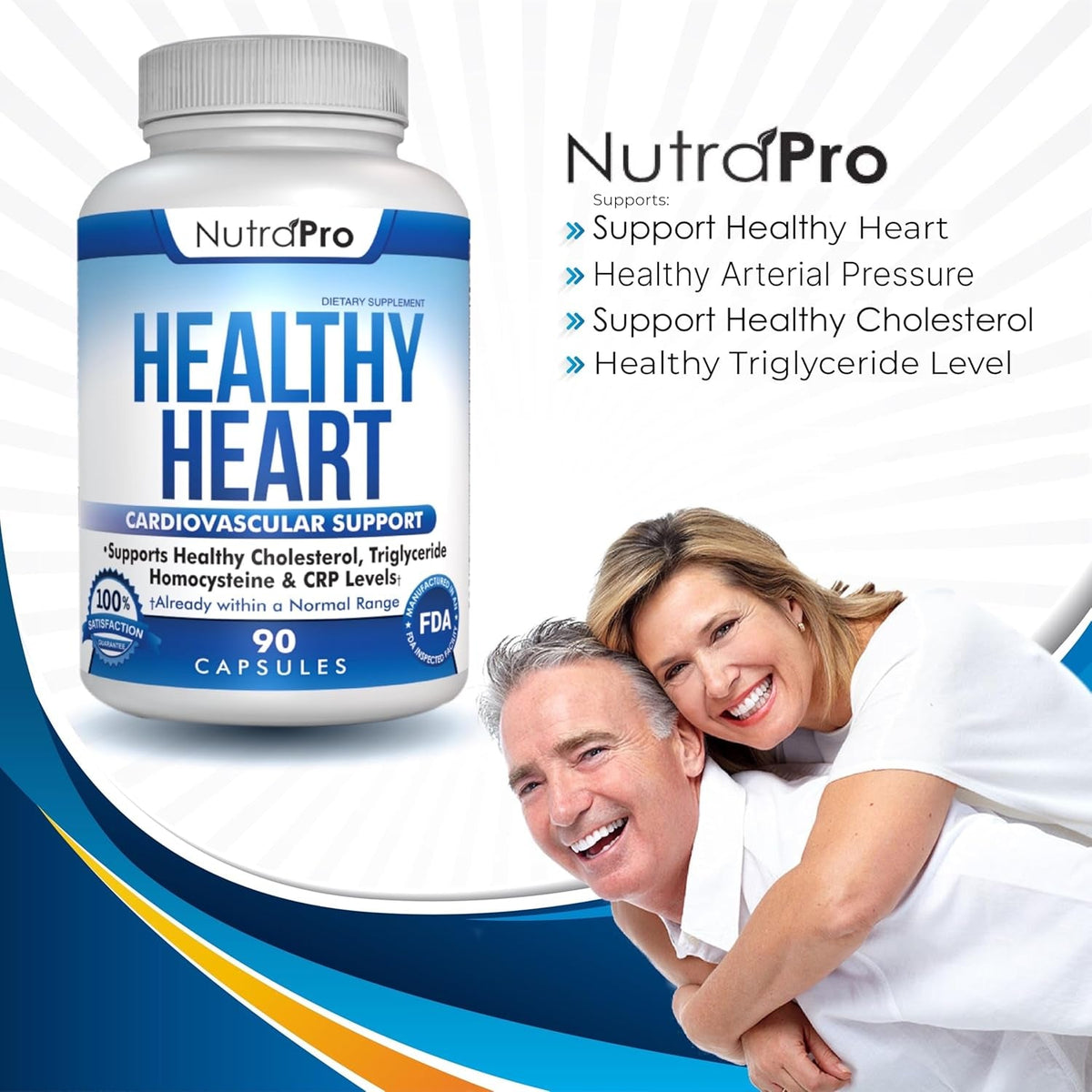 Nutrapro Healthy Heart - Heart Health Supplements. Artery Cleanse & Protect .Supports Healthy Cholesterol and Triglyceride. GMP Certified.