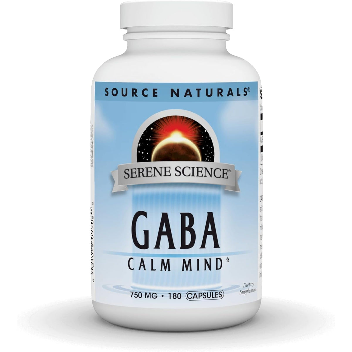 Source Naturals Serene Science GABA, for a Calm Mind, 750Mg - 180 Capsules