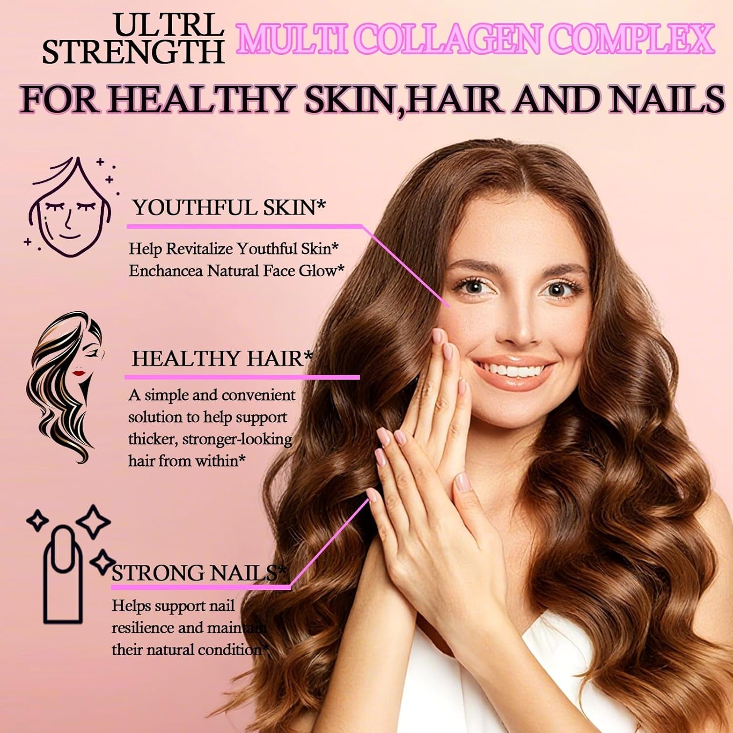 Multi Collagen Peptides Liquid Drops for Women & Men-Type I, II, III, V, X丨Hydrolyzed Collagen Peptides, Collagen Proteins W. Hyaluronic Acid, Biotin & Vitamin C for Hair Skin & Joint Gut Health