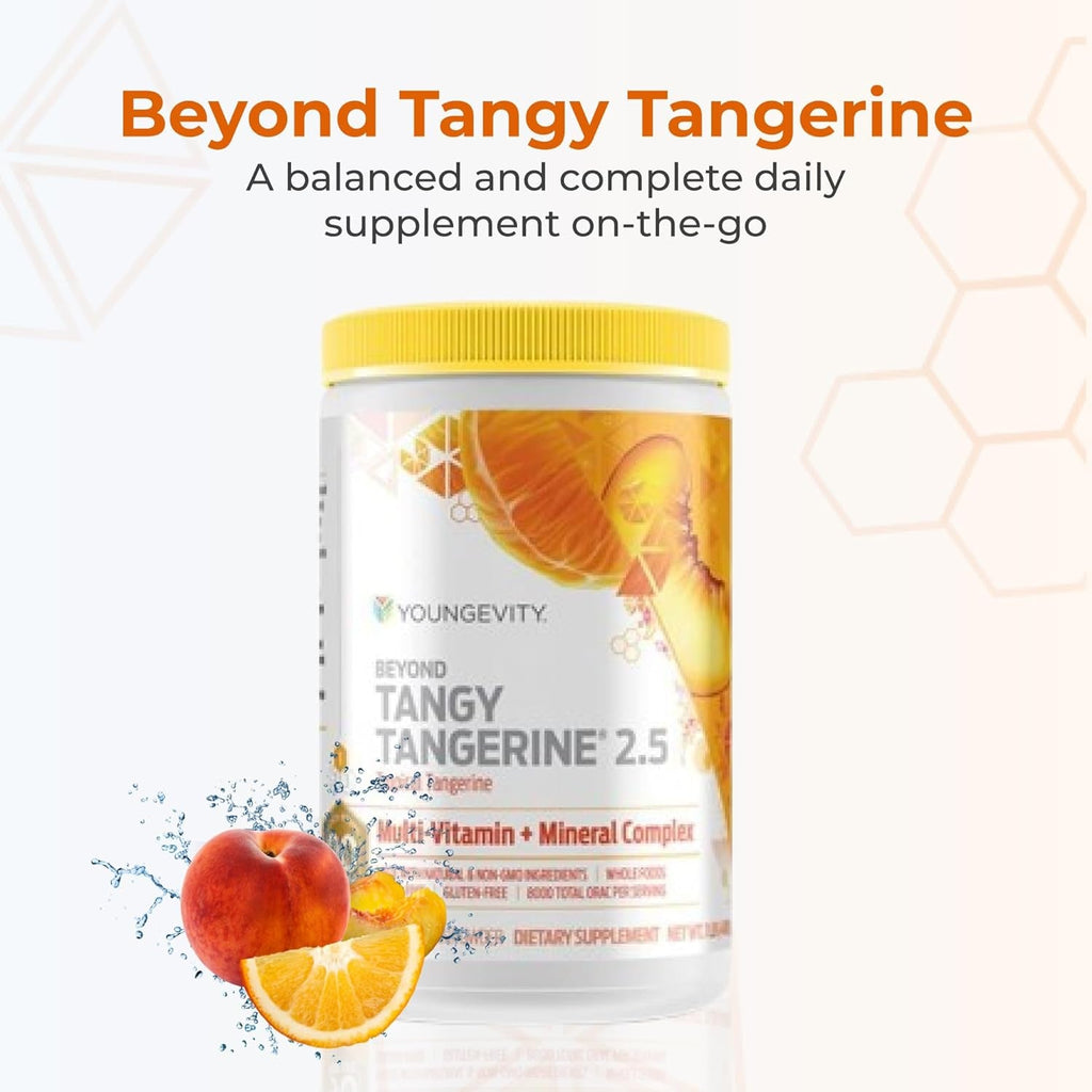 Youngevity beyond Tangy Tangerine 2.5 Tropical Tangerine Ultimate Multi-Vitamin & Mineral Complex - Made with Natural & Whole Foods | 8,000 ORAC