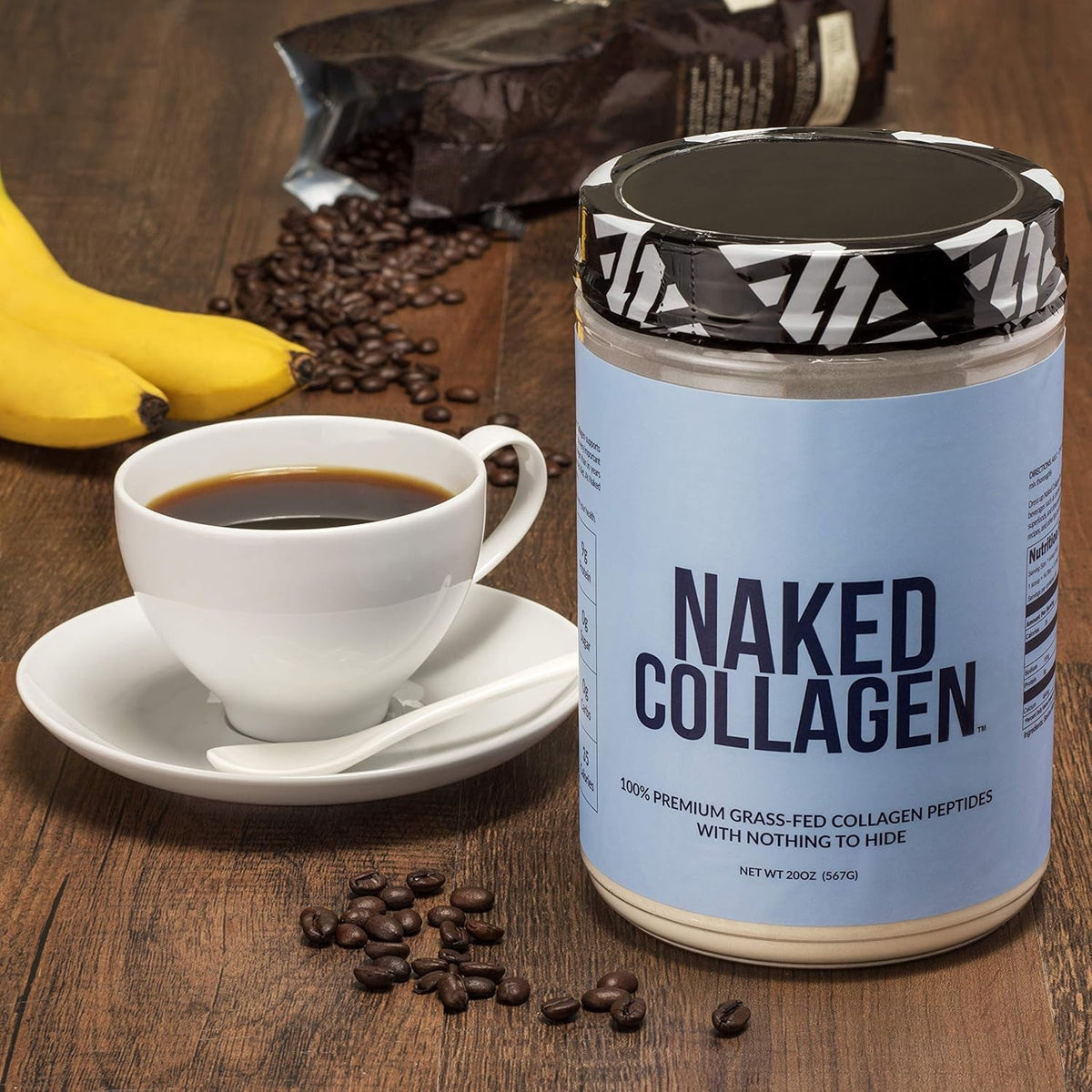 NAKED Collagen Peptides Protein Powder, 60 Servings, Pasture-Raised, Unflavored Grass-Fed Hydrolyzed Collagen Supplement, NSF Certified, Paleo Friendly, Non-Gmo, Keto, Gluten Free, 20Oz