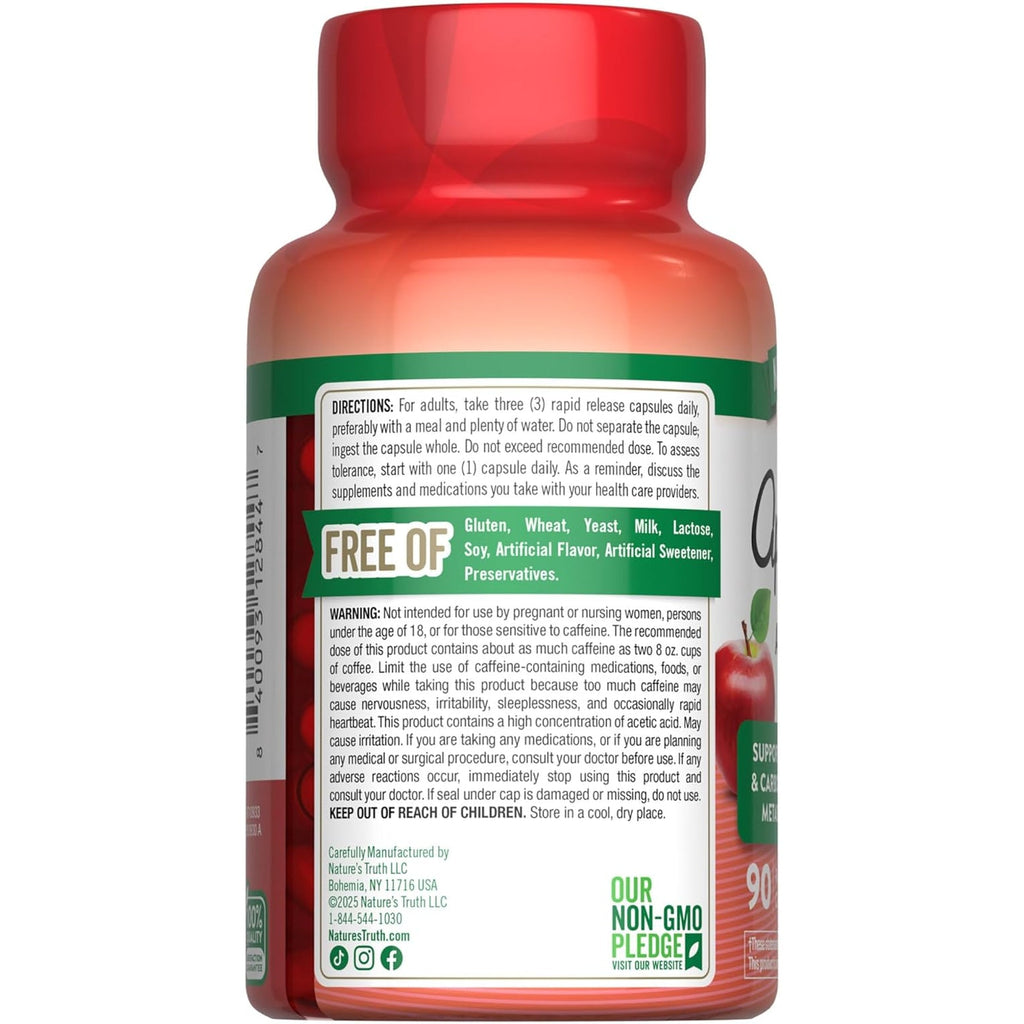 Nature'S Truth Apple Cider Vinegar Pills | 90 Capsules | Non-Gmo & Gluten Free Supplement