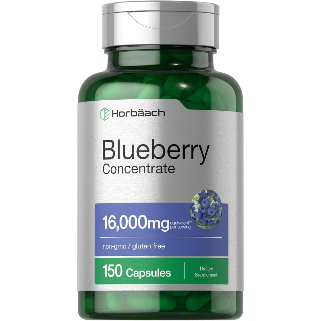 Horbäach Blueberry Extract Supplement | 150 Capsules | Blueberry Concentrate | Non-Gmo & Gluten Free Formula