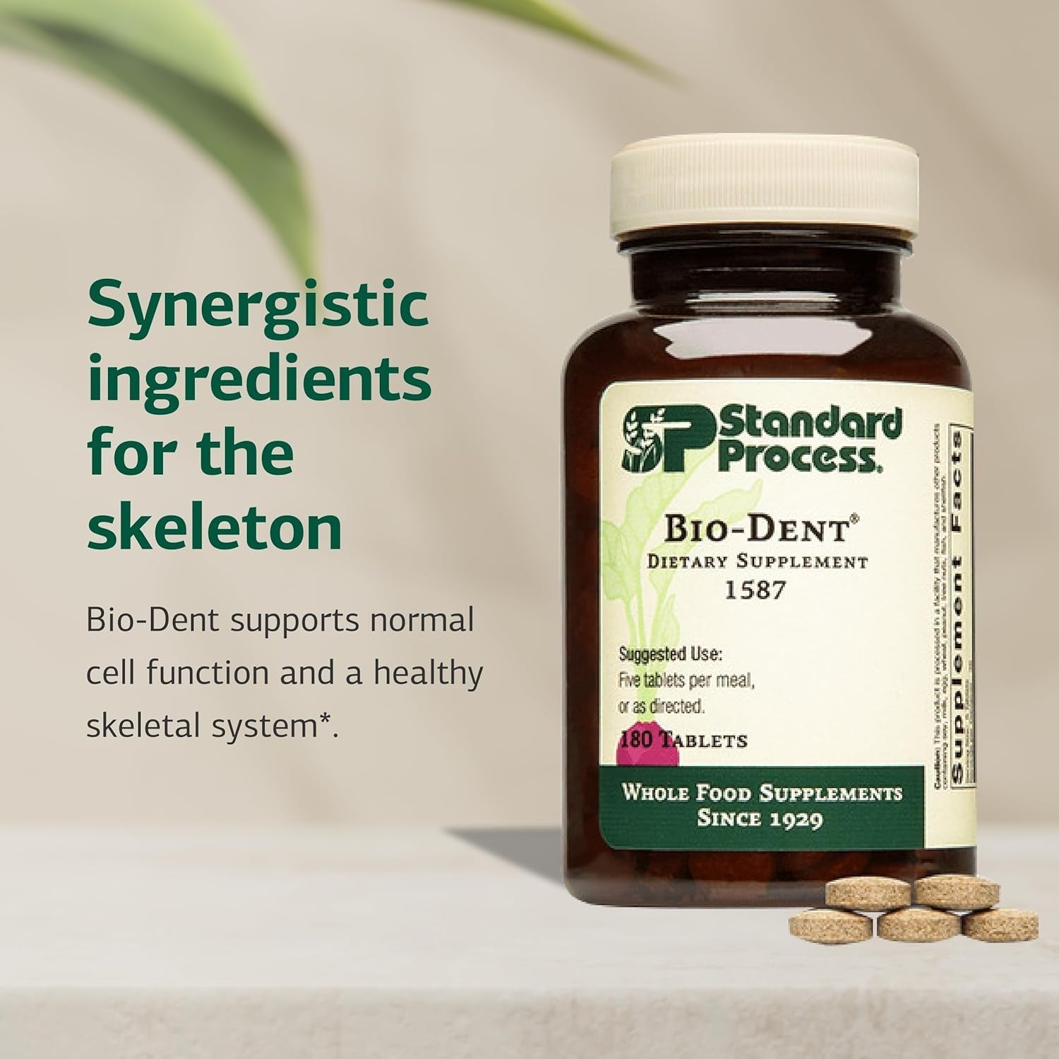 Standard Process Bio-Dent - Supports Bone & Muscle Health - Aids the Production of Cartilage & Collagen - Supports Energy Metabolism - Whole Food-Based Supplement - 180 Tablets