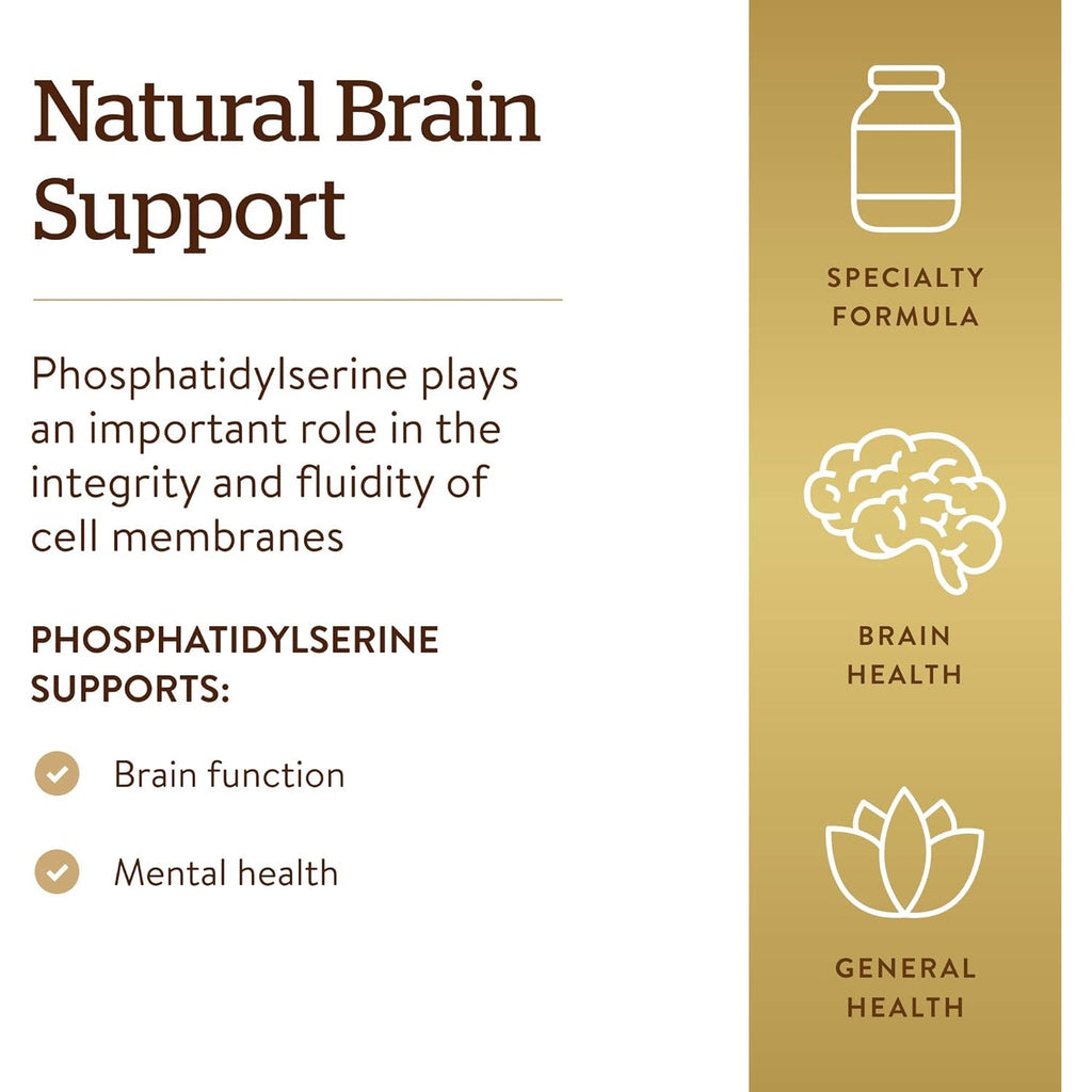 Solgar Phosphatidyl-Serine 200 Mg, 60 Softgels - Premium Brain Health Supplement, Supports a Healthy Mind & Cognitive Function - Gluten Free, Dairy Free - 60 Servings