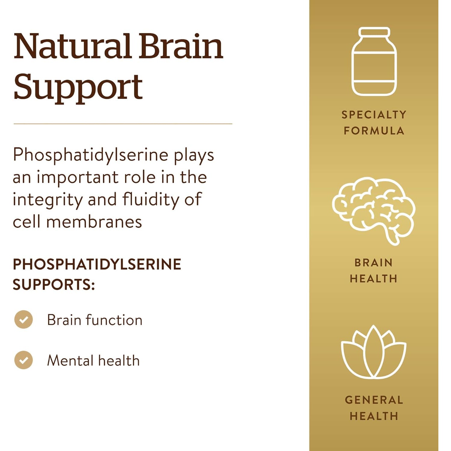 Solgar Phosphatidyl-Serine 200 Mg, 60 Softgels - Premium Brain Health Supplement, Supports a Healthy Mind & Cognitive Function - Gluten Free, Dairy Free - 60 Servings