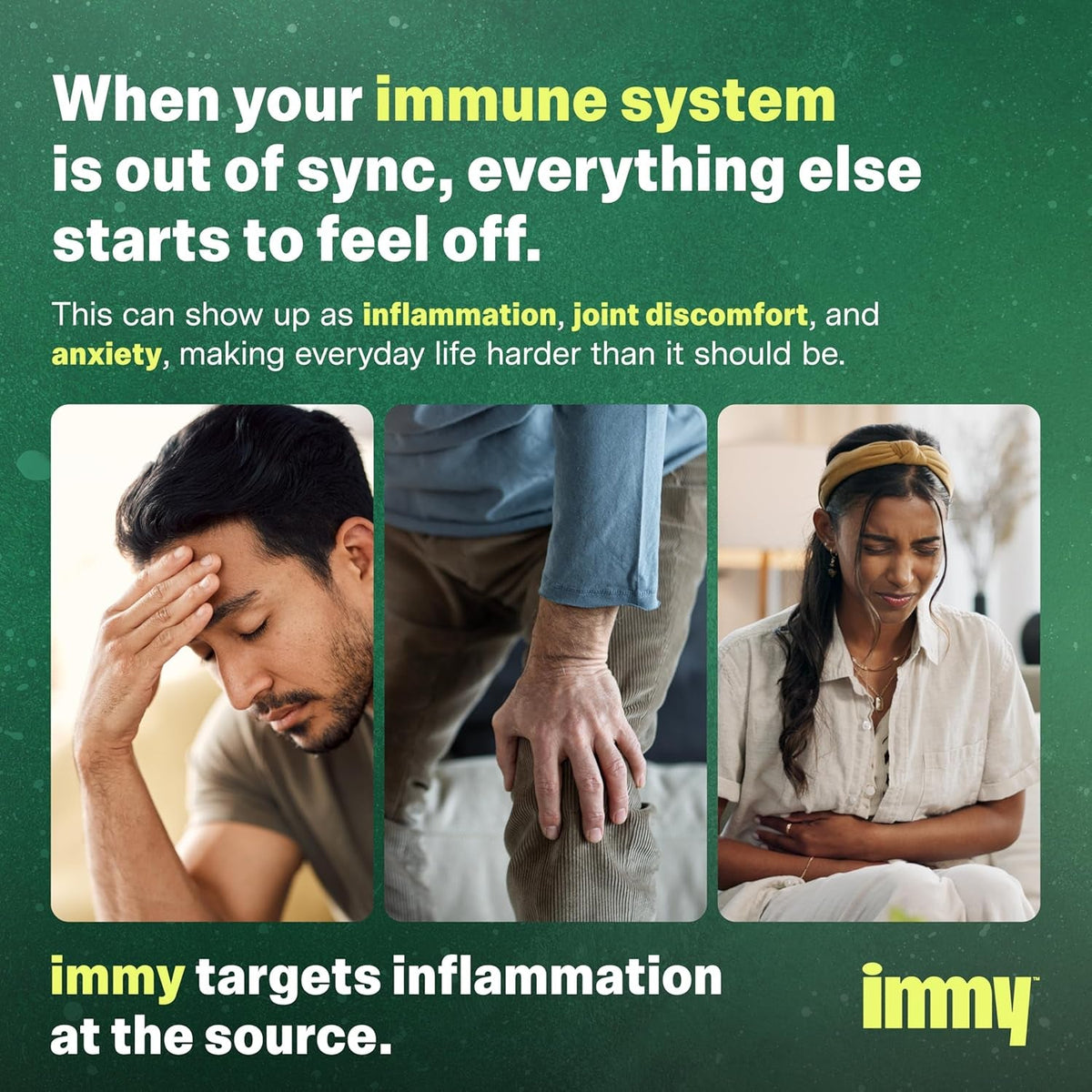 IMMY Immune Supplement for Mood Support and Gut Health, 180 Ct. - Supports Joint Relief, Focus & Mood Support, Natural Calming Aid