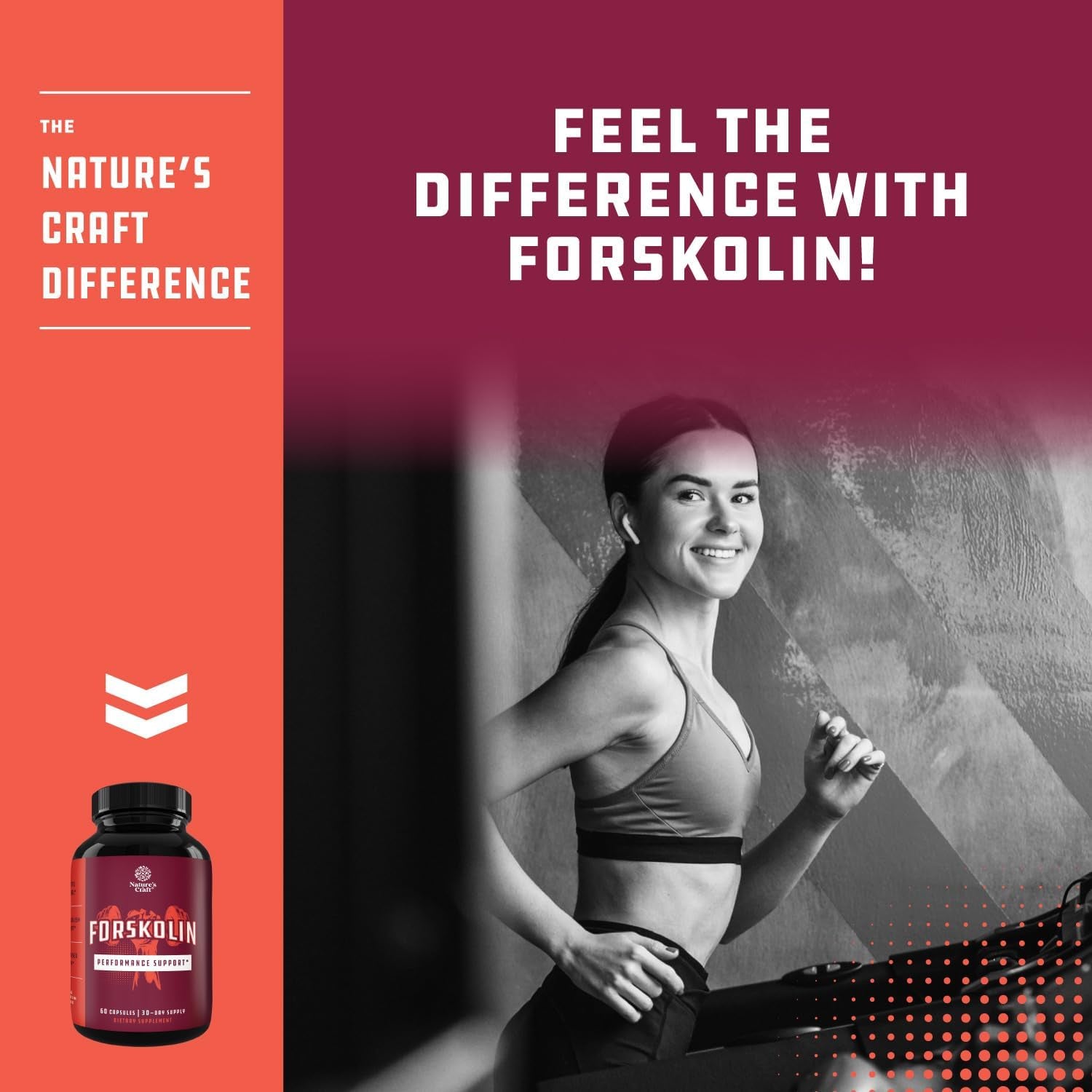 Natures Craft Max Strength Forskolin Weight Loss Supplement for Men and Women - Forskolin Fast Acting Diet Pills Natural Potent Fat Burner Builds Muscle Boosts Energy - 60 Count (Pack of 1)