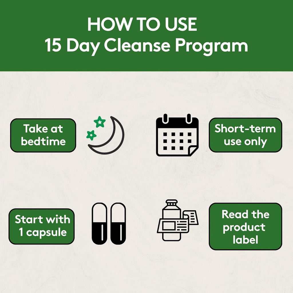 Youth & Tonic 15 Day Cleanse – Colon & Gut Cleanse Detox Reset for Plateaus, Belly Bloating & Regularity, Digestive Health – for Women & Men, 30 Pills