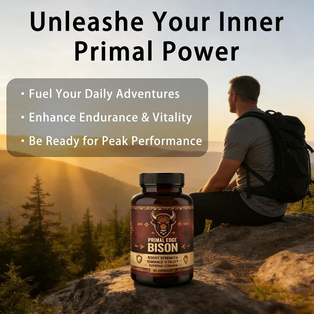 Primal Edge Bison, Primal American Bison Extract Capsules – 60 Capsules