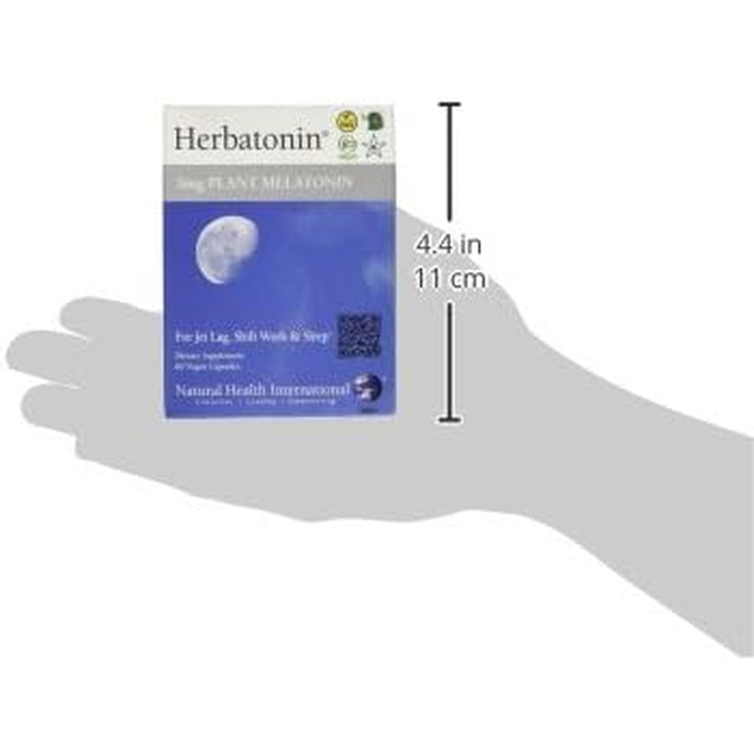 Herbatonin® 3Mg - the First Phyto-Melatonin (Natural Plant Melatonin) for Sleep Cycle, Body Clock and Circadian Rhythm Support for Jet Lag, Shift Work and Sleeplessness 60 Vegan Capsules
