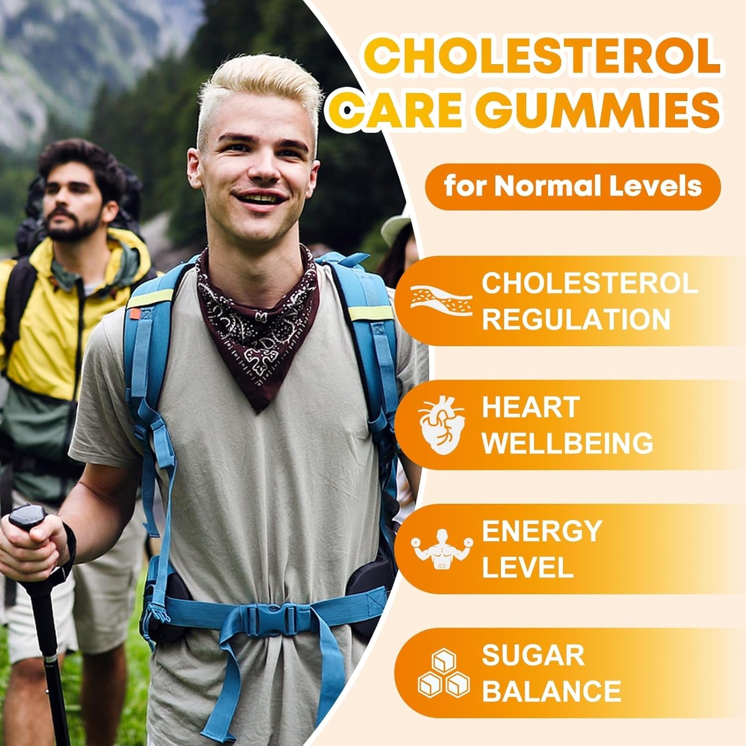 Cholesterol Supplements with 1200Mg Plant Sterols & Stanols, Guggul, Bergamot, Red Yeast Rice, Cholesterol Complex Gummies Support Healthy Cholesterol Levels, Pineapple Flavor, 60 Counts