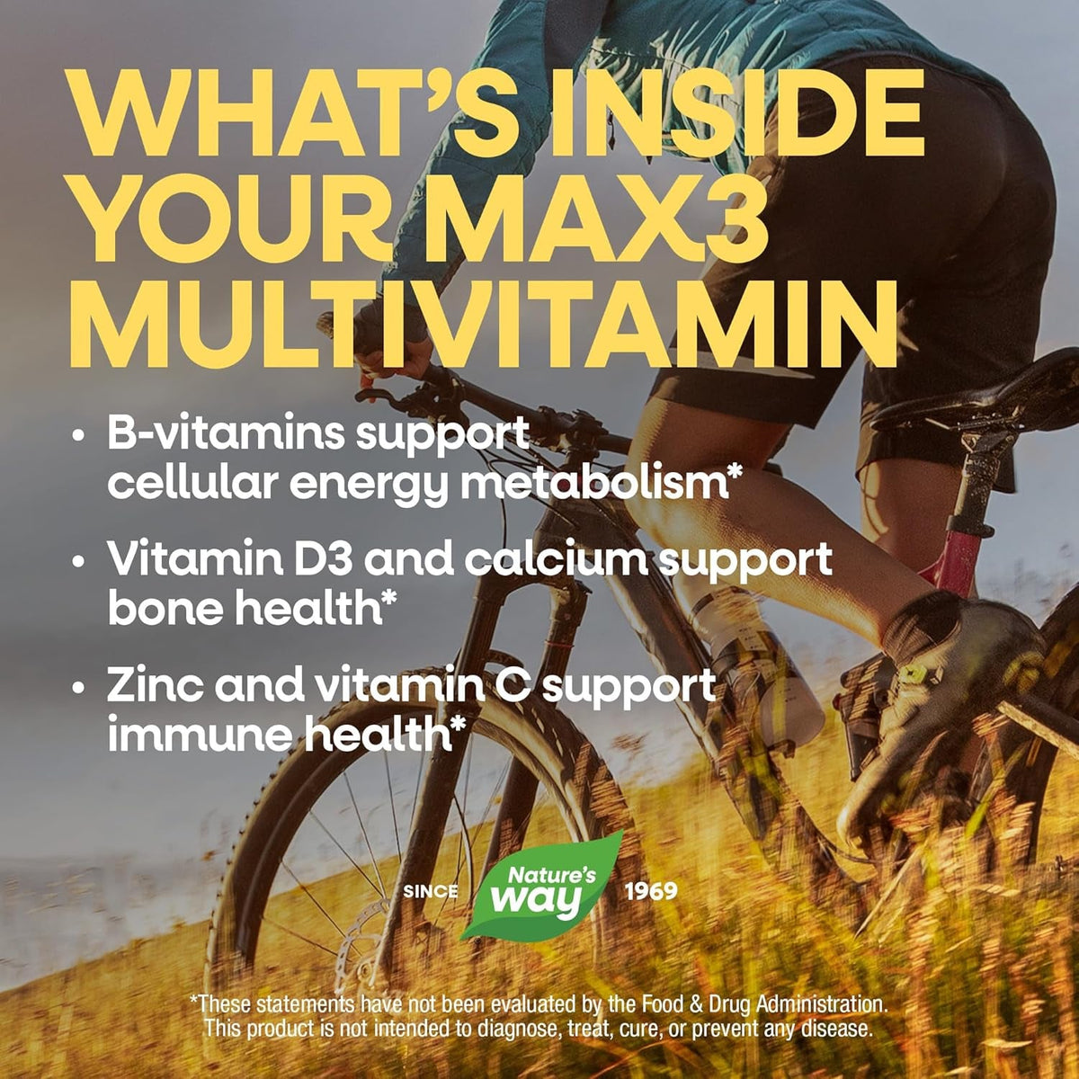 Nature'S Way Alive! Max3 Potency Daily Multivitamin with Iron, High Potency Adult Multivitamins to Support Cellular Energy Metabolism, Heart, and Muscle Function* for Women & Men, 90 Tablets