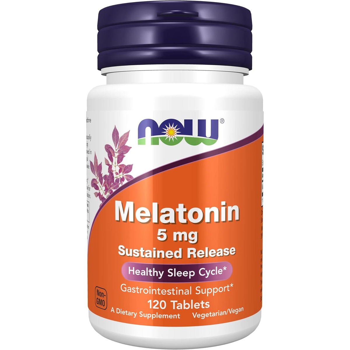 NOW Foods Supplements, Melatonin 5 Mg, Sustained Release, Formulated for a 4-Hour Release Period, 120 Tablets