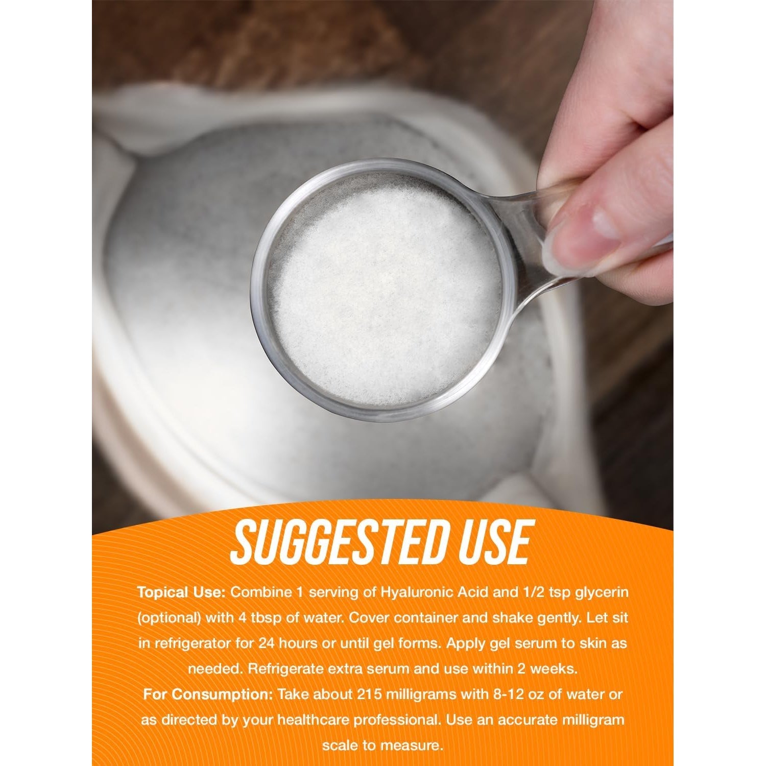 Bulksupplements.Com Hyaluronic Acid Powder - as Sodium Hyaluronate, Hyaluronic Acid Supplements - Food Grade, Gluten Free - 215Mg per Serving, 50G (1.8 Oz) (Pack of 1)