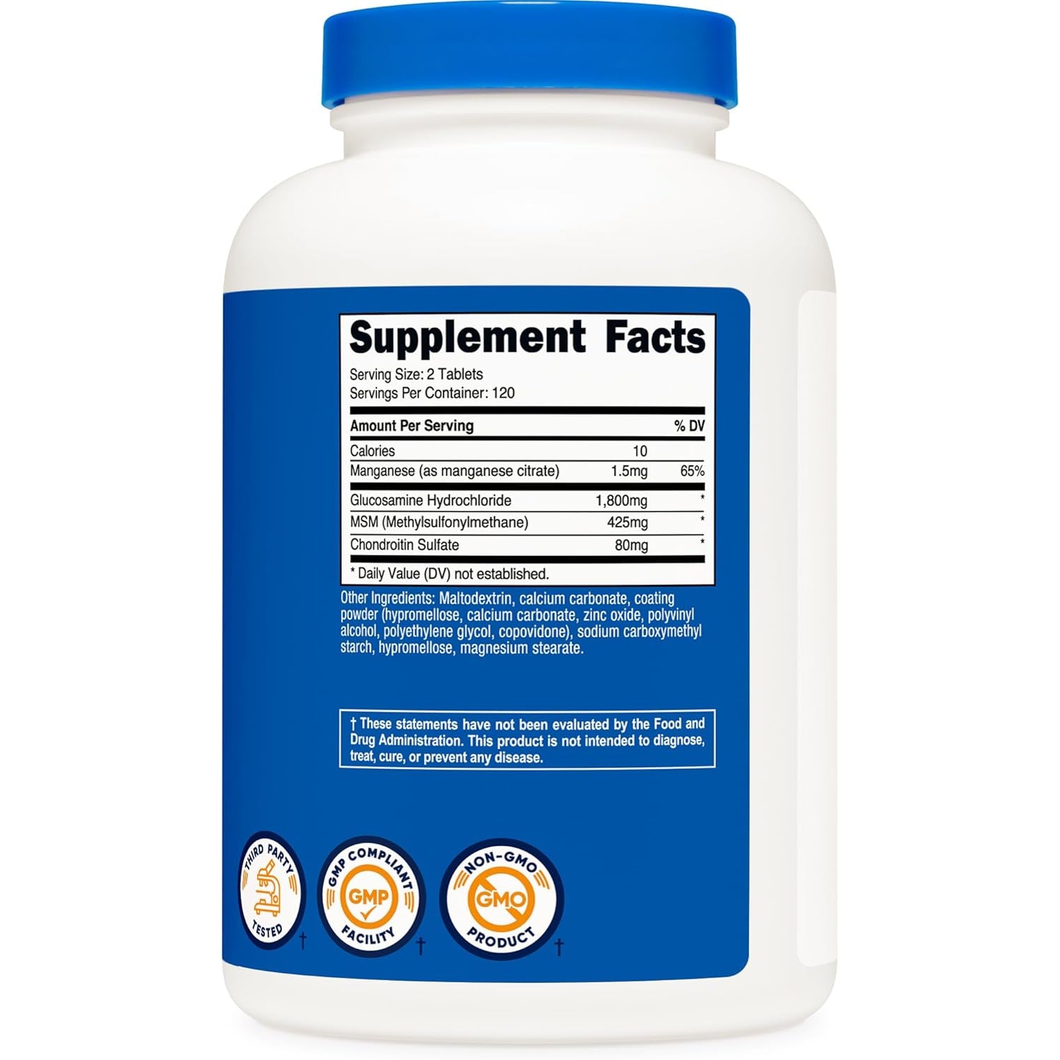 Nutricost Glucosamine 1800Mg with Chondroitin & MSM, 240 Tablets, 120 Servings - Non-Gmo, Gluten Free
