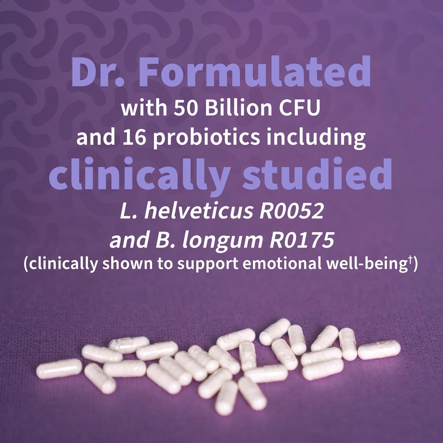 Garden of Life Dr. Formulated Probiotics Mood+ - 50 Billion CFU - Supports Relaxation & Digestive Health - Shelf Stable - 60 Vegetarian Capsules