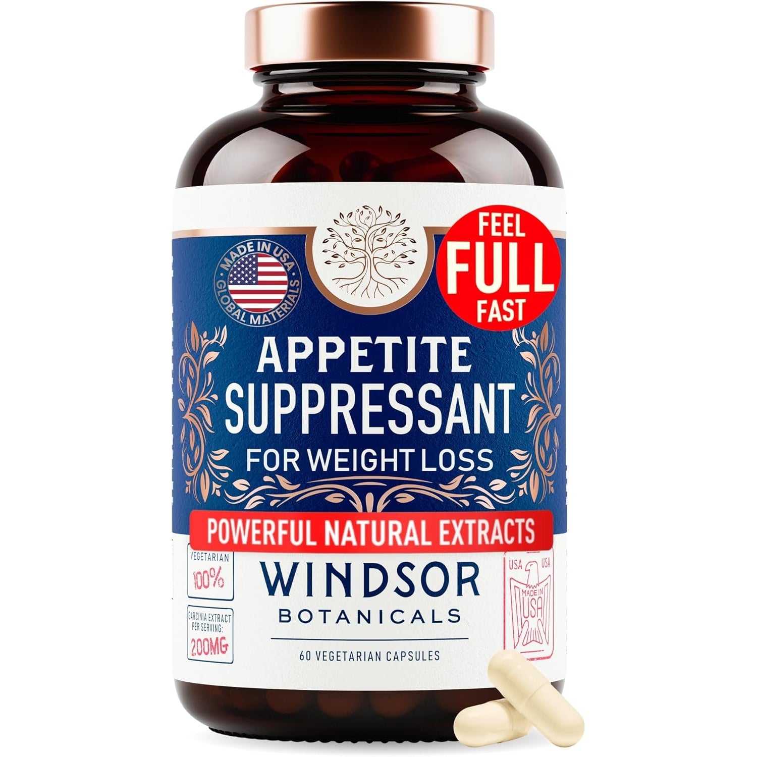 Appetite Suppressant for Weight Loss - Garcinia Cambogia Weight Loss Pills, White Kidney Bean Extract, Artichoke, Glucomannan - Hunger & Craving Suppressant, Metabolism Booster - 60 Veggie Diet Pills