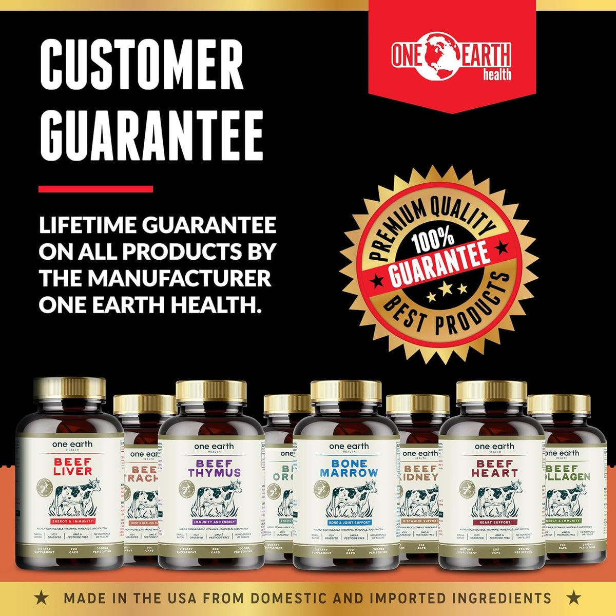 One Earth Health New Zealand 100% Grass Fed Beef Organs – (200 Count, 3,000Mg Serving) Liver, Heart, Kidney, Pancreas, Spleen Supplement. Organ Meat Complex Sourced from New Zealand