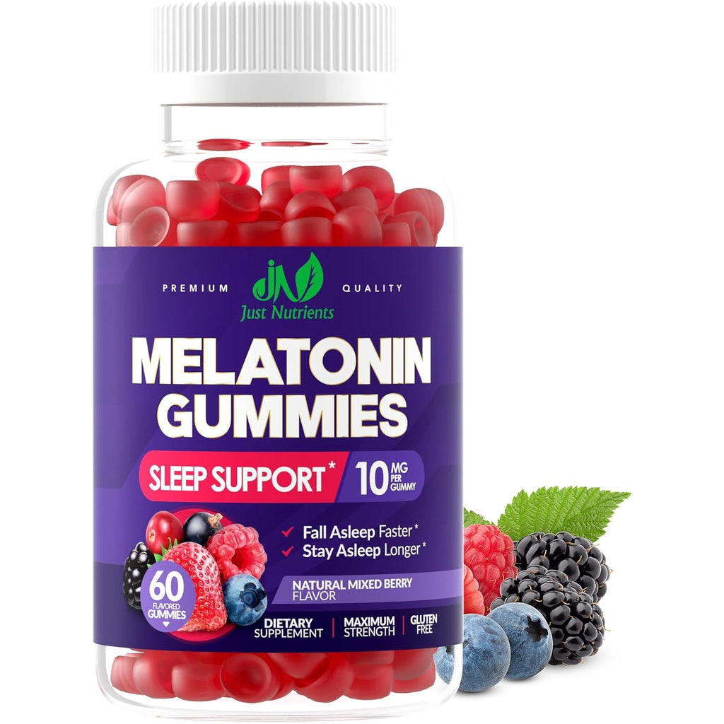 Melatonin 10Mg Gummies with 10Mg of Melatonin per Gummy (60 Servings) - Maximum Strength Sleep Support for Adults - Gluten-Free, Non-Gmo, Vegetarian, Great Tasting Mixed Berry Flavor - 60 Servings