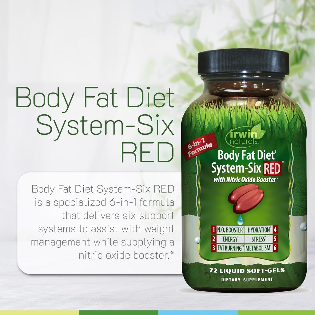 Irwin Naturals Body Fat Diet System-Six RED – 72 Liquid Soft-Gels