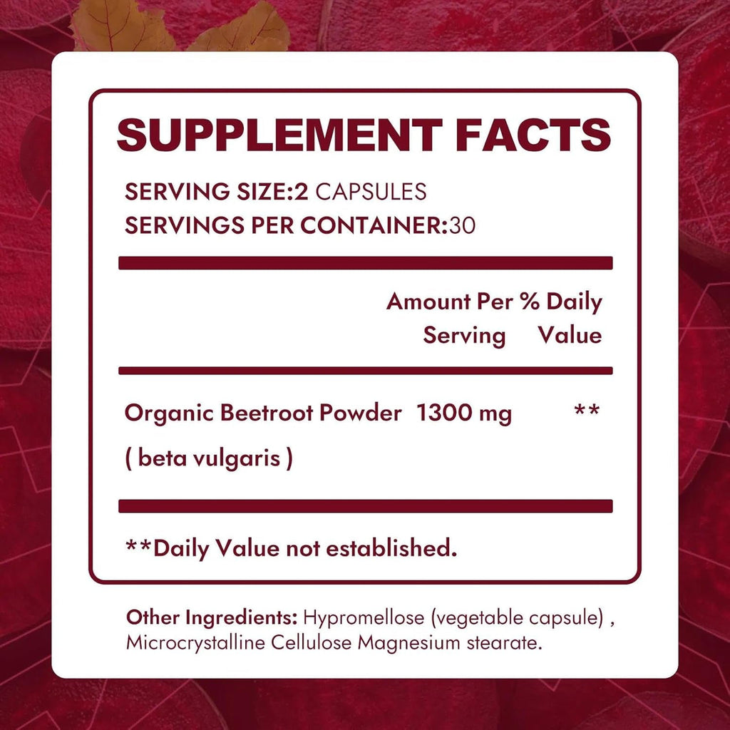 Beravia Beet Root Capsules | Antioxidant Formula - Vegan, Non-Gmo, Gluten-Free - 1300Mg, 60 Capsules