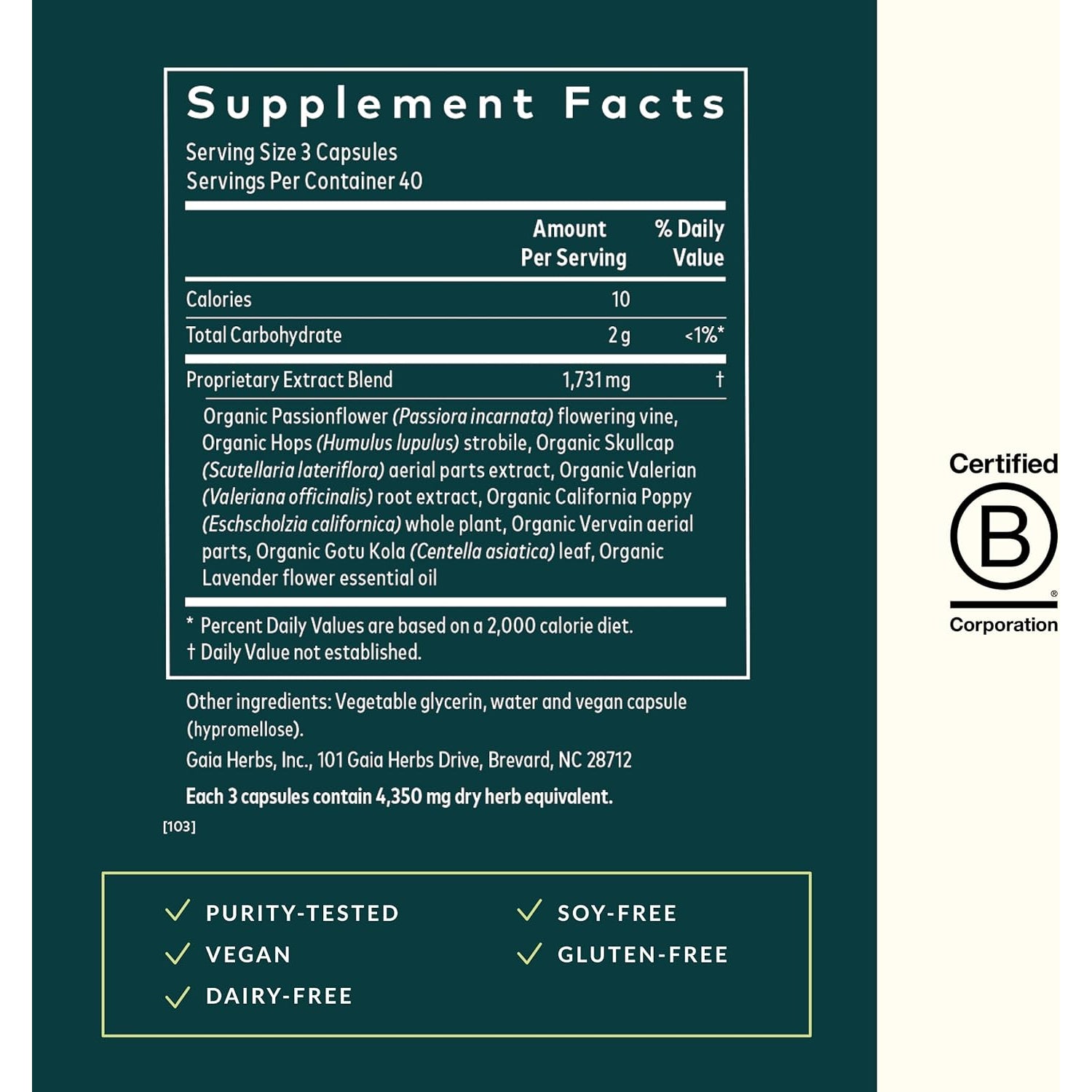 Gaia Herbs Sound Sleep - Sleep Support Supplement - Herbal, Plant-Powered Support for Calm & Relaxation* - Valerian Root, Passionflower & More - 120 Vegan Liquid Phyto-Capsules (40 Servings)