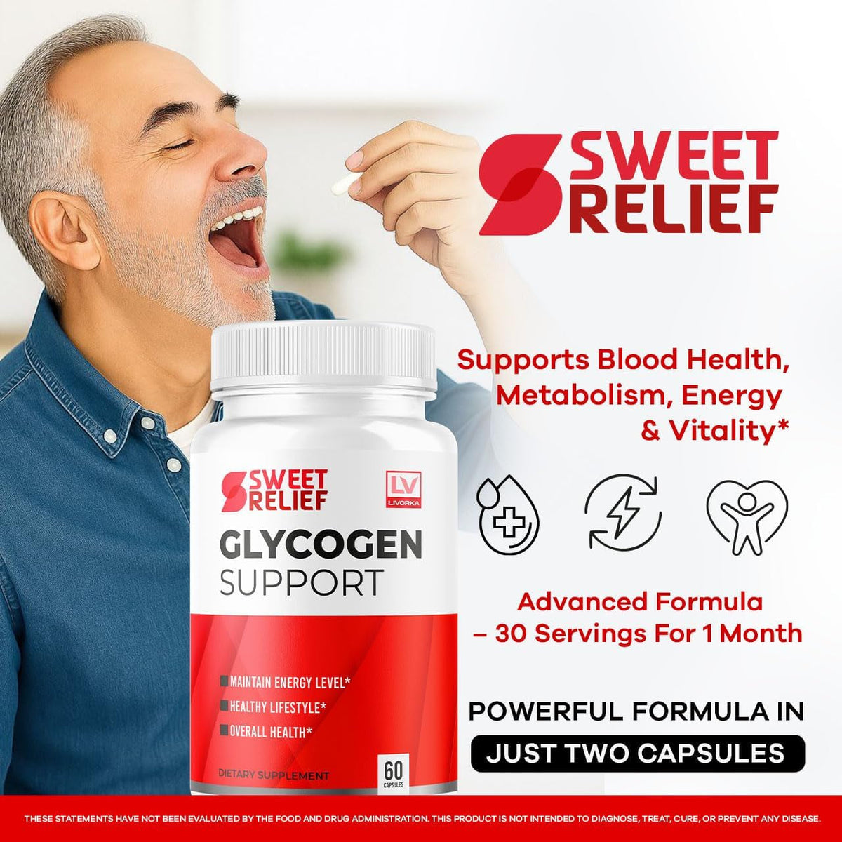 Sweet Relief Capsules - Official Sweetrelief Advanced Premium Pills Supplement Support - Maximum Strength, All Natural Formula for Overall Health & Wellness Reviews, 60 Capsules for 1 Month