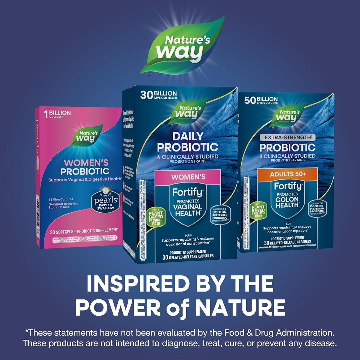 Nature'S Way Fortify Women’S Probiotic 30 Billion CFU, Daily Multi-Strain Probiotic for Digestive, Vaginal, and Immune Support*, Once-Daily Capsule, No Refrigeration Required, 30 Capsules
