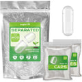 Empty Capsules Size 00 Separated Vegan Pill Caps Plant Based Clear (1,000 Caps+1,000 Bodies) Gluten Free, Non-Gmo, Halal Certified Filling Kit for Vegetarian DIY Your Own Supplements