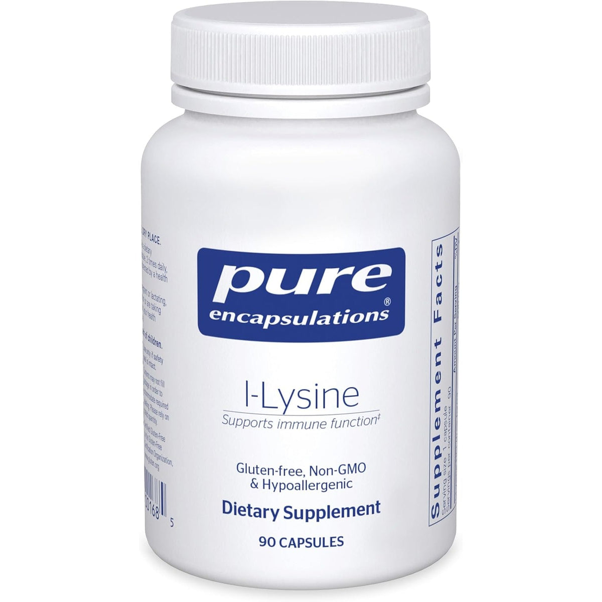 Pure Encapsulations L-Lysine - Essential Amino Acid Supplement for Immune Support & Gum, Lip Health* - with L-Lysine Hcl - 90 Capsules