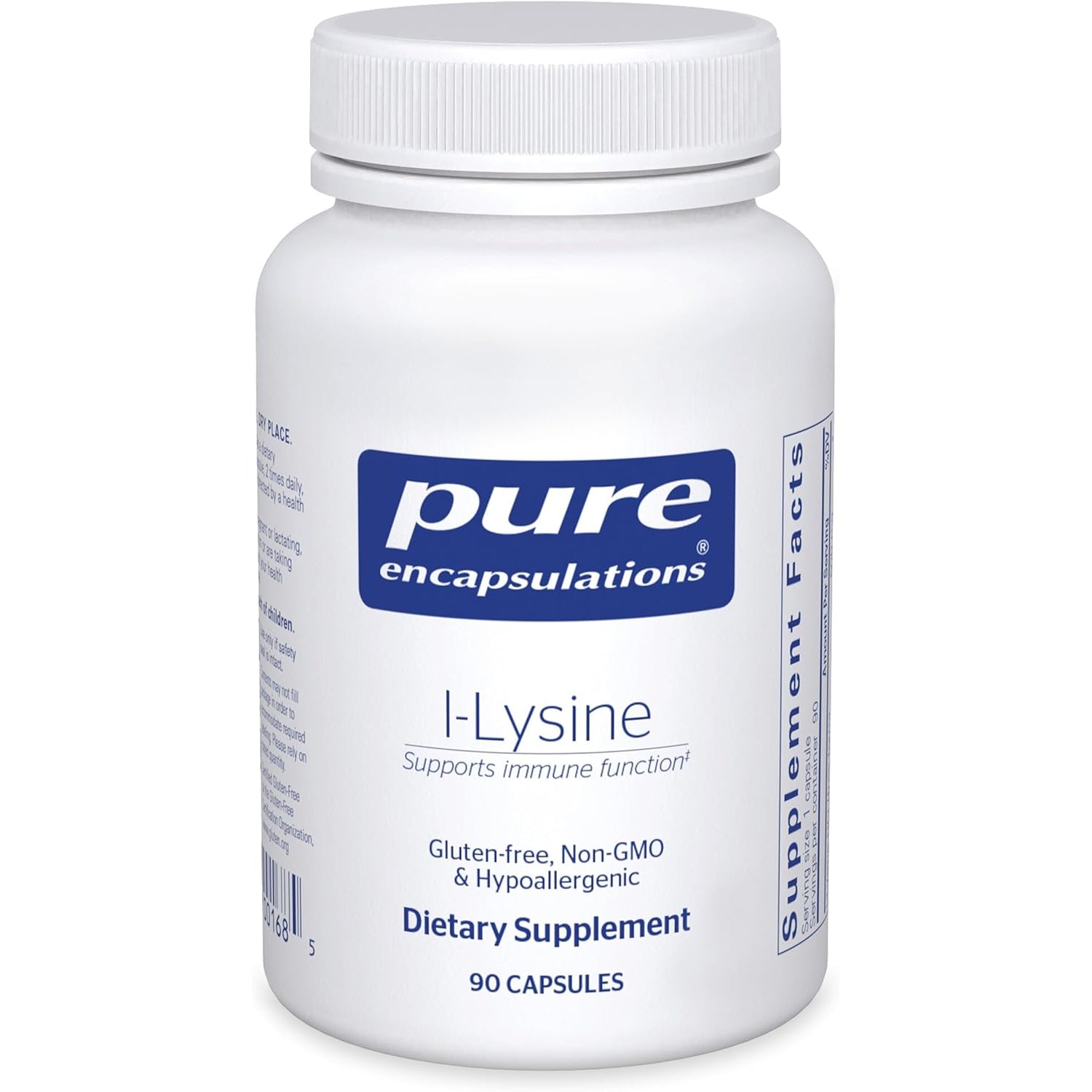 Pure Encapsulations L-Lysine - Essential Amino Acid Supplement for Immune Support & Gum, Lip Health* - with L-Lysine Hcl - 90 Capsules
