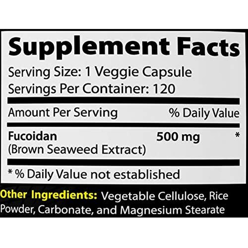 Fucoidan Pure-Brown Seaweed Extract Laminaria Japonica Cell Immunity (120 Capsules)